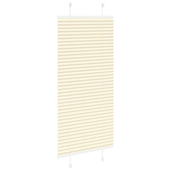 vidaXL Store pliss&eacute; cr&egrave;me 60x150 cm largeur du tissu 59,4 cm polyester