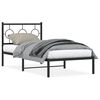 vidaXL Cadre de lit m&eacute;tal sans matelas avec t&ecirc;te de lit noir 90x190 cm