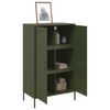 vidaXL Buffet haut vert olive 68x39x113 cm acier