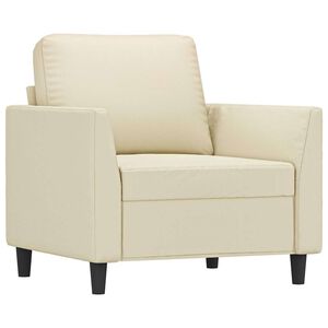 vidaXL Fauteuil Cr&egrave;me 60 cm Similicuir