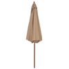 vidaXL Parasol d'ext&eacute;rieur avec m&acirc;t en bois 300 cm taupe
