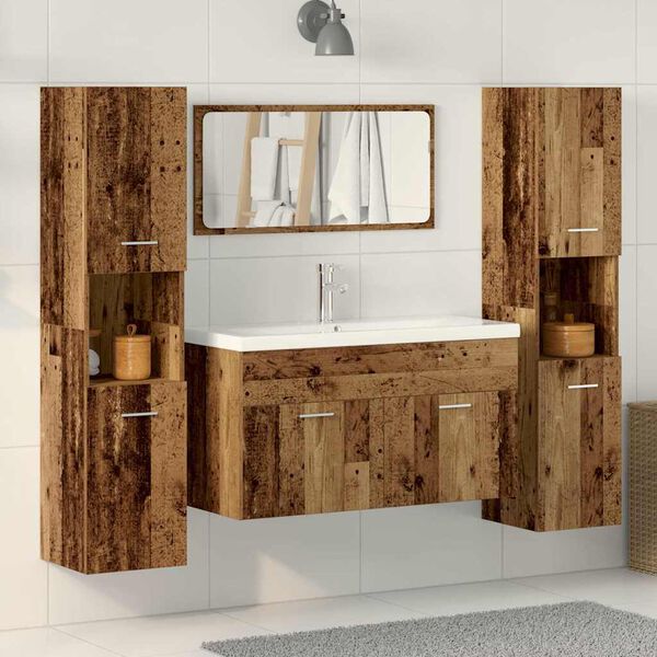 vidaXL Ensemble de meubles salle de bain 4 pcs bois d'ing&eacute;nierie