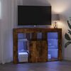 vidaXL Meuble TV LED d'Angle Ch&ecirc;ne fum&eacute; 100x40x68cm Bois d'ing&eacute;nierie