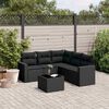 vidaXL Salon de jardin 6 pcs avec coussins noir r&eacute;sine tress&eacute;e