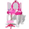 vidaXL Coiffeuse jouet 3 miroirs pour enfants avec lumi&egrave;re et son