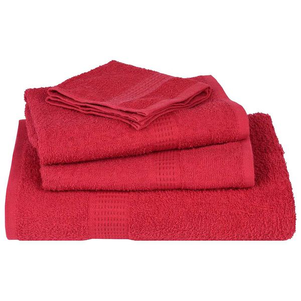 vidaXL Serviettes de toilette FROGN 4 pièces Rouge 30x30 cm 360 g/m²