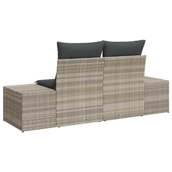 vidaXL Canap&eacute; de jardin avec coussin Gris 184 x 62 x 69 cm polyrotin