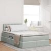 vidaXL Lit de Rangement avec matelas Gris clair 120 x 190 cm Velours