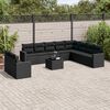 vidaXL Salon de jardin 11 pcs avec coussins noir r&eacute;sine tress&eacute;e