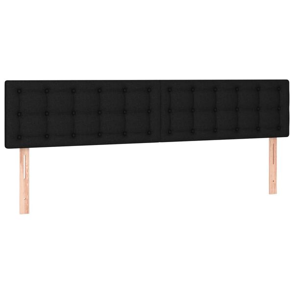 vidaXL T&ecirc;tes de lit Noir 180x5x78/88 cm Tissu