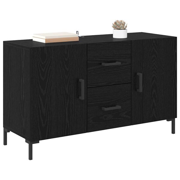 vidaXL Buffet Ch&ecirc;ne noir 100 x 36 x 60 cm Bois d'ing&eacute;nierie