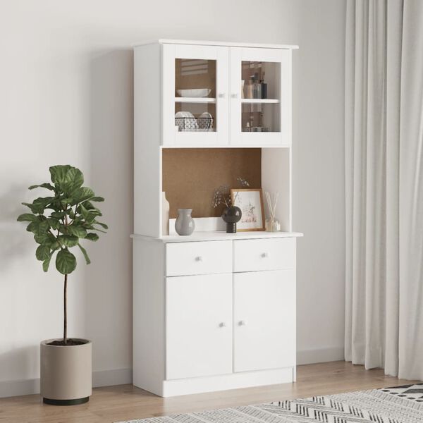 vidaXL Dessus de commode ALTA blanc 77x30x92 cm bois massif de pin