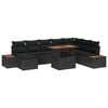vidaXL Ensemble de canap&eacute; de jardin 9 pc Noir et Marron