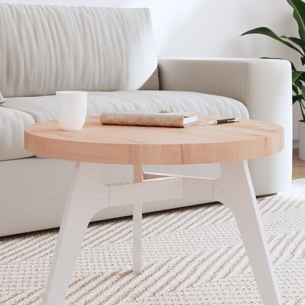 vidaXL Dessus de table &Oslash;60x4 cm rond bois massif de h&ecirc;tre