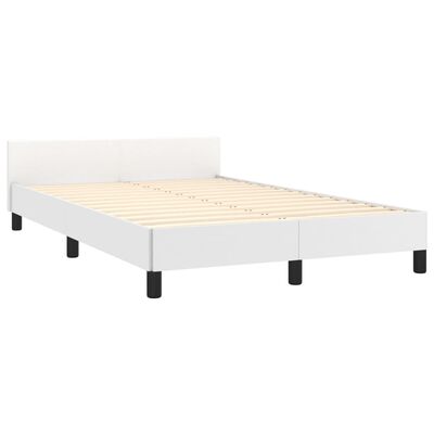 vidaXL Cadre de lit avec tête de lit Blanc 120x200 cm Similicuir