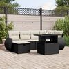 vidaXL Salon de jardin 7 pcs avec coussins noir r&eacute;sine tress&eacute;e