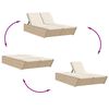 vidaXL Chaise longue double avec coussins beige résine tressée