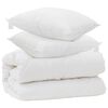 vidaXL Couette avec Oreillers avec oreiller 3 pc Blanc Microfibre