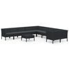 vidaXL Salon de jardin 11 pcs avec coussins R&eacute;sine tress&eacute;e Noir