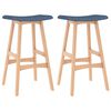 vidaXL Tabourets de bar lot de 2 bleu tissu