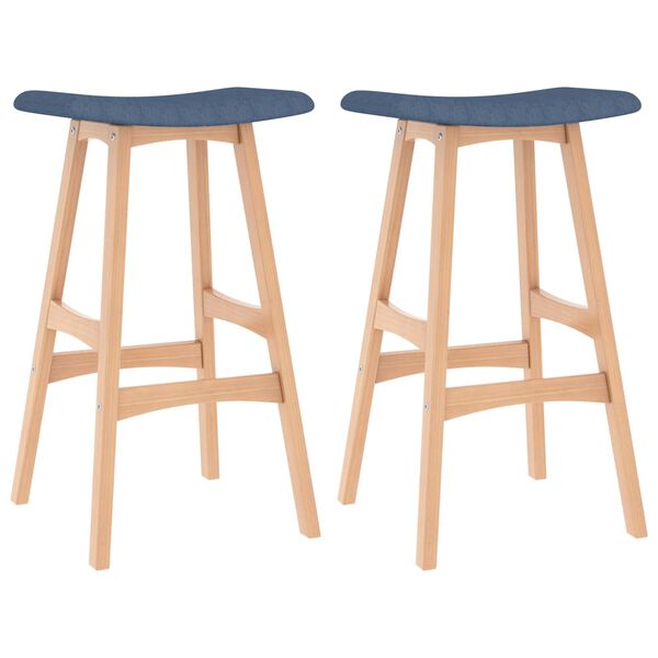 vidaXL Tabourets de bar lot de 2 bleu tissu