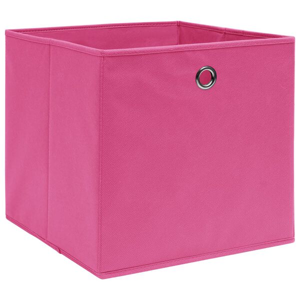 vidaXL Boîtes de rangement 4 pcs Rose 32x32x32 cm Tissu