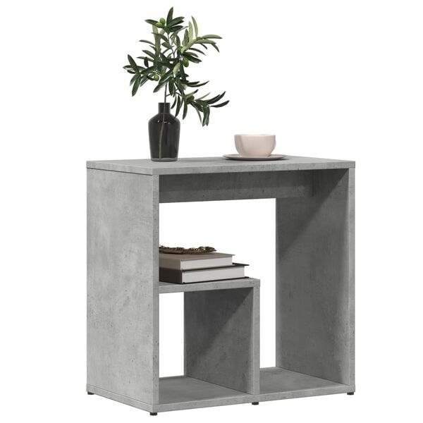 vidaXL Table d'appoint Gris b&eacute;ton 50x30x50 cm Bois d'ing&eacute;nierie