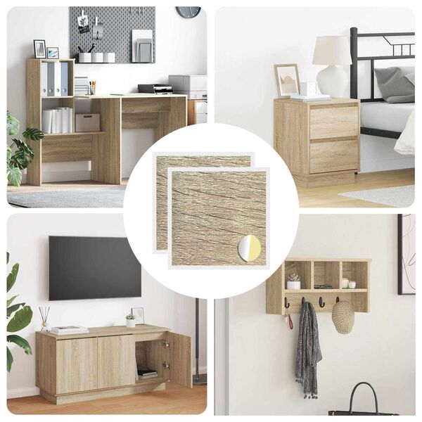 vidaXL Couverture de vis auto-adh&eacute;sive 2 pcs Ch&ecirc;ne Sonoma