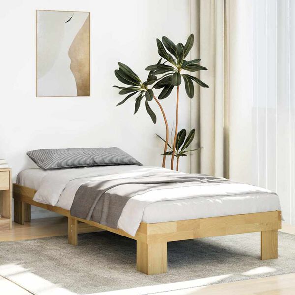 vidaXL Cadre de lit sans matelas 80x200 cm bois massif de ch&ecirc;ne