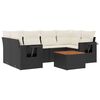 vidaXL Salon de jardin 7 pcs avec coussins noir r&eacute;sine tress&eacute;e