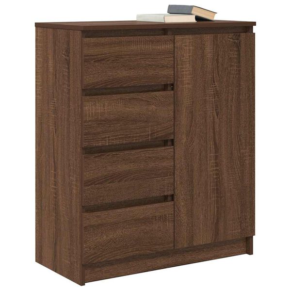 vidaXL Buffet avec tiroirs ch&ecirc;ne brun 71x35x84 cm bois d'ing&eacute;nierie