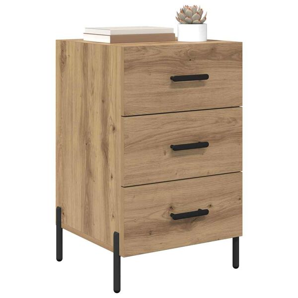 vidaXL Cabinet de chevet avec tiroir Ch&ecirc;ne artisanal 40 x 40 x 66 cm