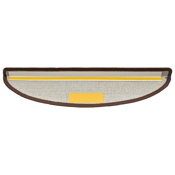 vidaXL Tapis d'escalier 30 pi&egrave;ces 56 x 17 x 3 cm marron caf&eacute; demi-rond