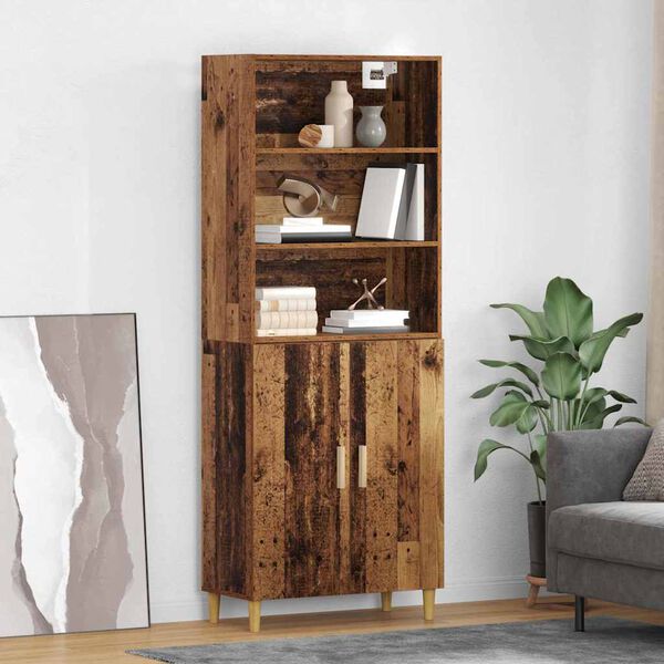 vidaXL Haut Armoire Bois Ancien 69,5 x 32,5 x 180 cm Bois d'ing&eacute;nierie
