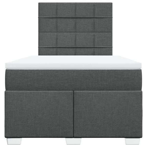 vidaXL Sommier &agrave; lattes de lit avec matelas Gris fonc&eacute; 120x200cm Tissu