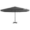 vidaXL Parasol d'ext&eacute;rieur avec m&acirc;t en aluminium 500 cm anthracite