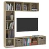 vidaXL Jeu de bibliothèque/meuble TV 3 pcs Chêne sonoma 180x30x180 cm