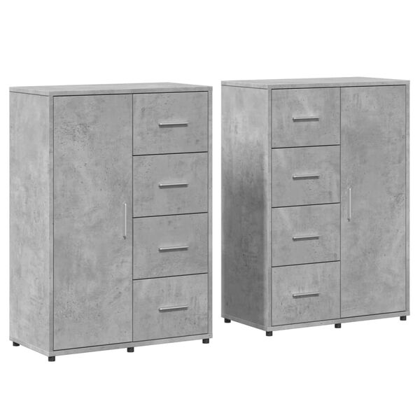 vidaXL Buffets 2 pcs gris béton 60x31x84 cm bois d'ingénierie