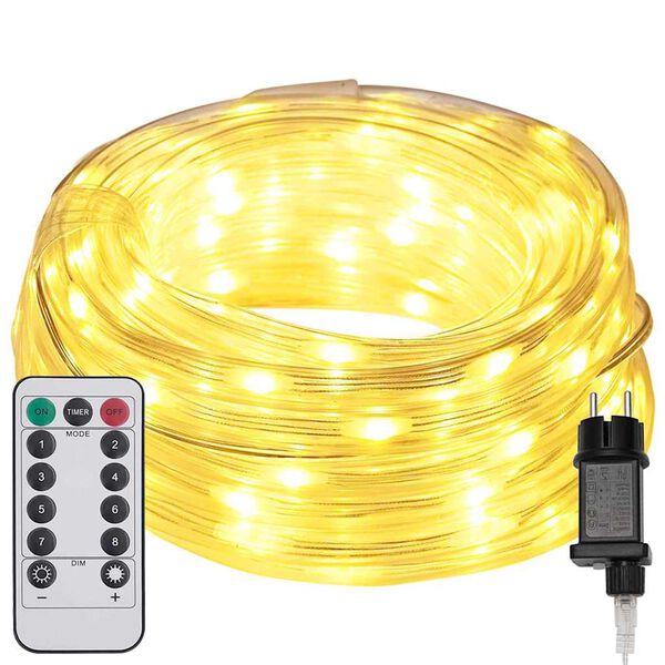vidaXL Lumière en corde avec 1200 LED Blanc chaud 50 m PVC