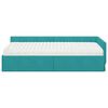 vidaXL Cadre de lit d'angle avec matelas Autre 2 pcs Turquoise Velours