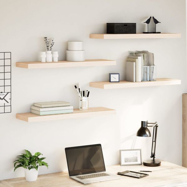 vidaXL &Eacute;tag&egrave;res flottantes 4 pcs 80x23,5x4 cm bois d'ing&eacute;nierie