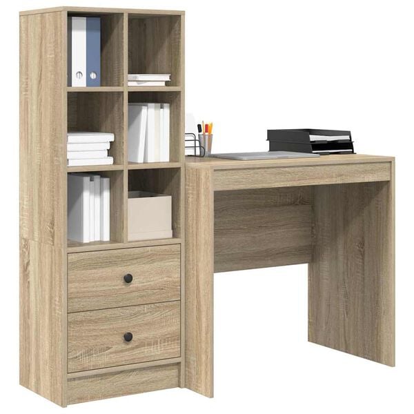 vidaXL Bureau avec tiroir 2 pcs Ch&ecirc;ne Sonoma