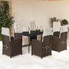 vidaXL Ensemble &agrave; manger de jardin et coussins 7 pcs marron rotin