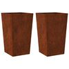 vidaXL Jardini&egrave;res 2 pcs 45x45x75 cm acier r&eacute;sistant aux intemp&eacute;ries