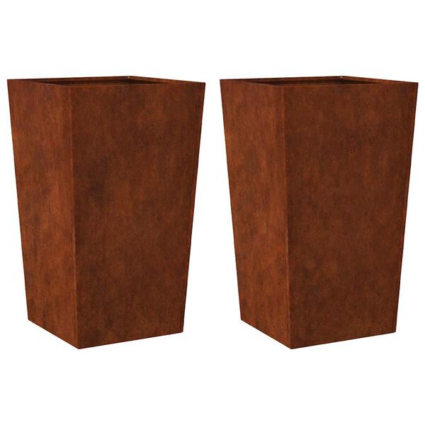 vidaXL Jardini&egrave;res 2 pcs 45x45x75 cm acier r&eacute;sistant aux intemp&eacute;ries