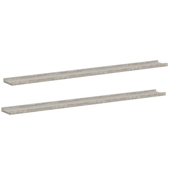 vidaXL &Eacute;tag&egrave;res murales 2 pcs Gris b&eacute;ton 115x9x3 cm