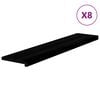 vidaXL Marches d'escalier 8 pcs brun-noir 120x25x2 cm ch&ecirc;ne massif