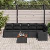 vidaXL Ensemble de canap&eacute; de jardin avec stockage 7 pcs Noir polyrotin