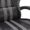 vidaXL Chaise de jeu pivotante Noir et gris Similicuir