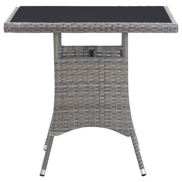 vidaXL Table de jardin gris 80x80x74 cm résine tressée